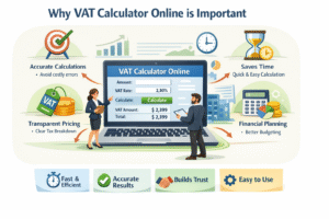 VAT Calculator Online showing accurate VAT calculations, quick tax results, transparent pricing, and financial planning benefits for businesses and individuals.